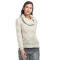 Jersey Mujer Punto Calado Cuello Vuelto – Koroshi Crudo