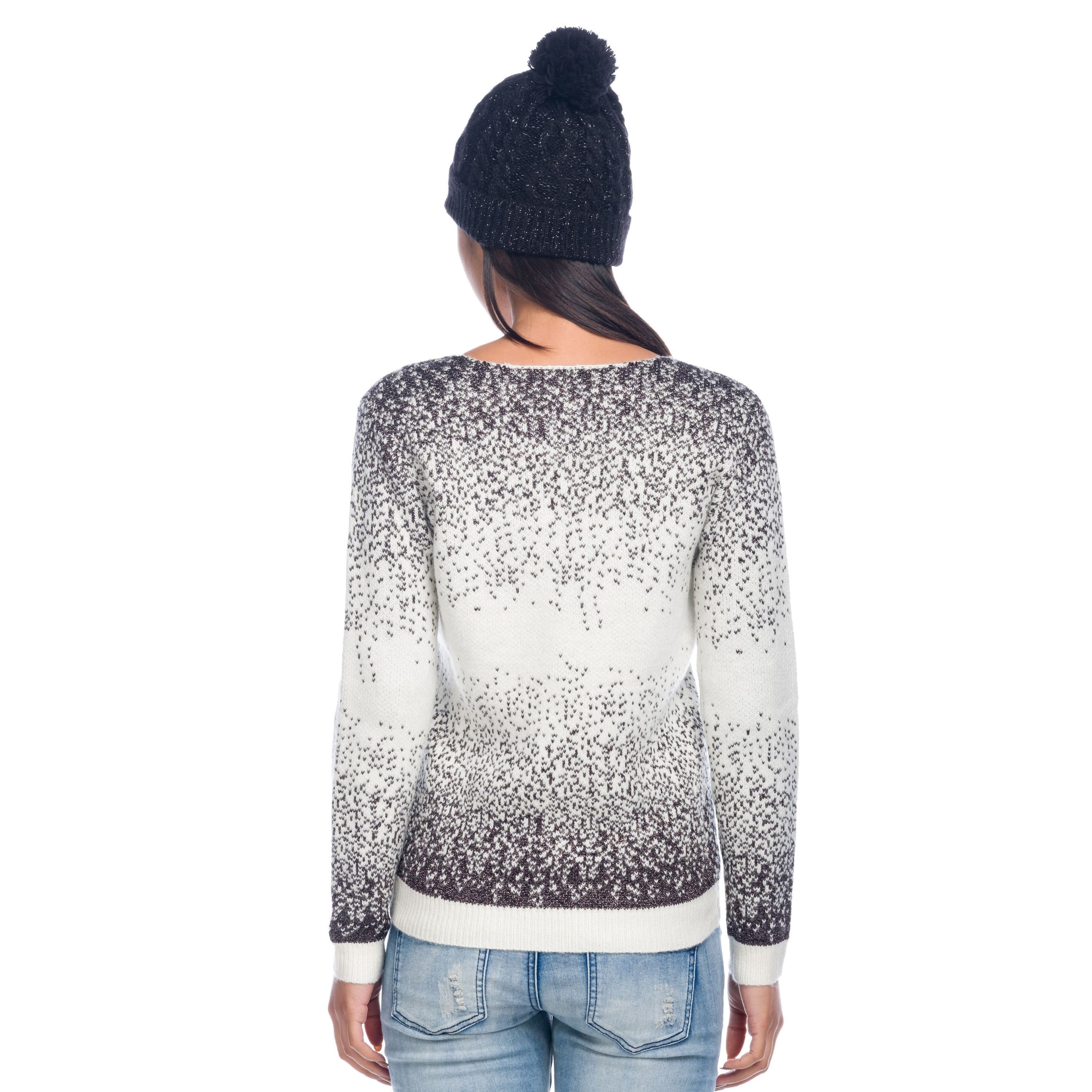Jersey Mujer Punto Jaspeado Cuello Pico – Koroshi 1822TR05