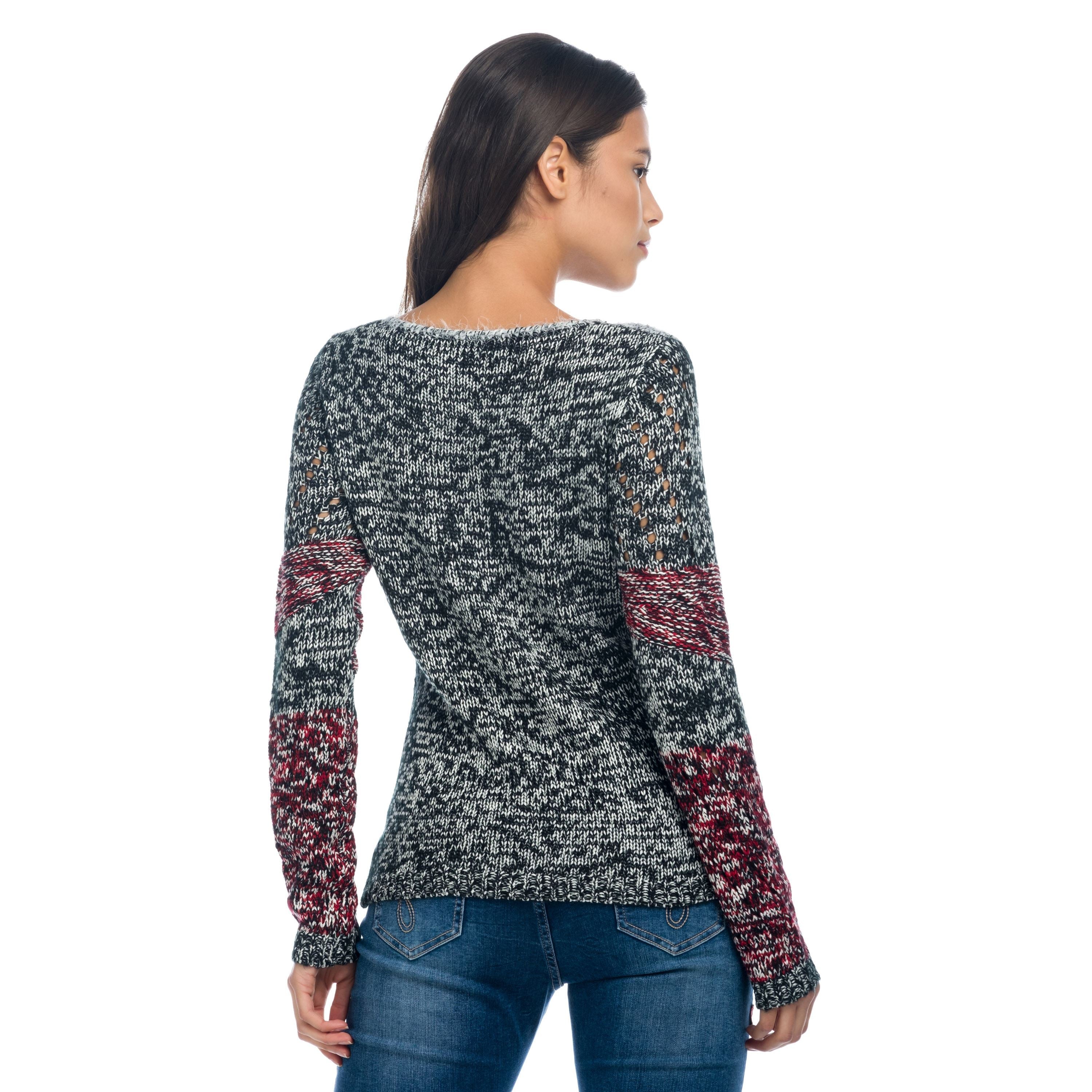 Jersey Mujer Punto a Rayas Cuello Redondo – Koroshi 1822TR16