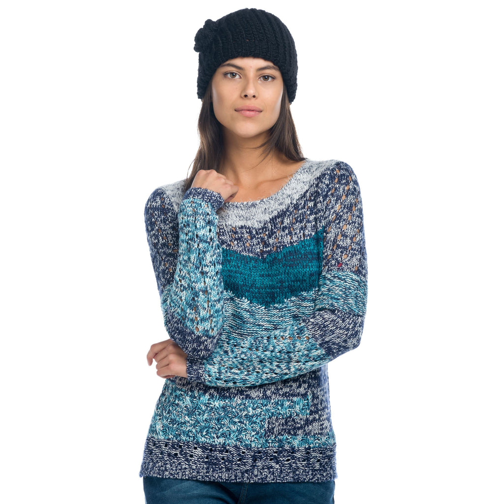 Jersey Mujer Punto a Rayas Cuello Redondo – Koroshi 1822TR16