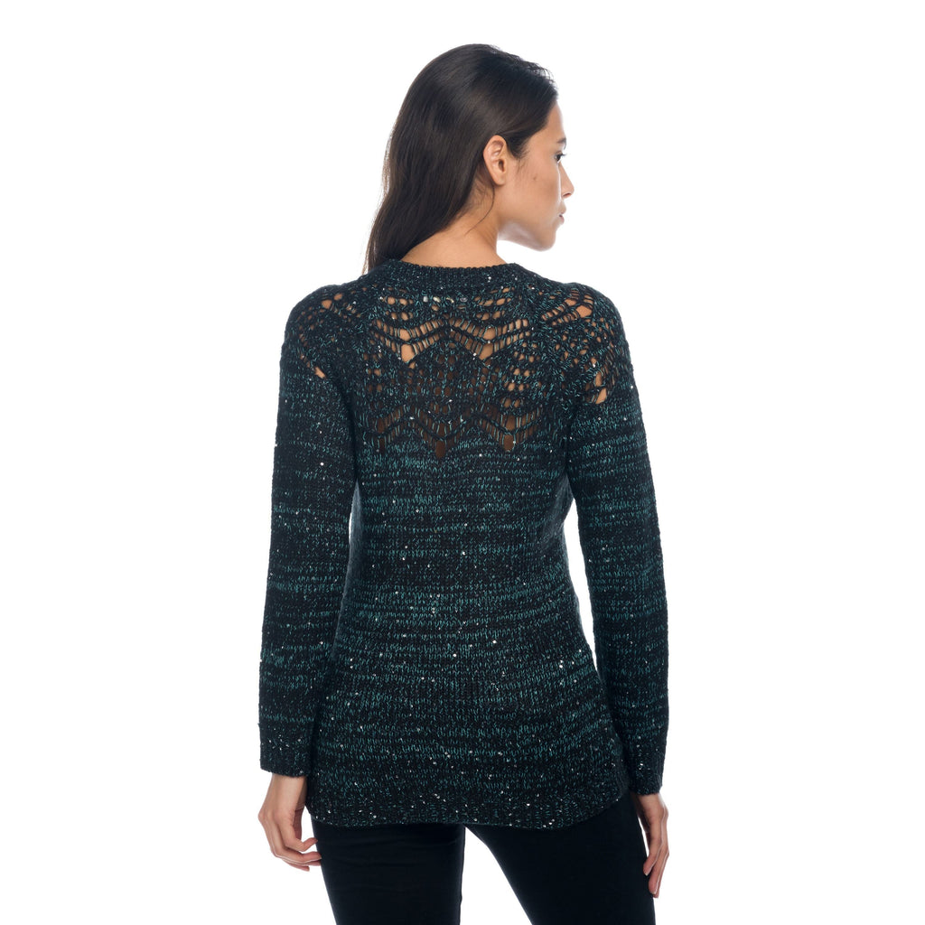 Jersey de Punto Mujer Cuello Pico Mandala y Lentejuelas – Koroshi 1822TR26