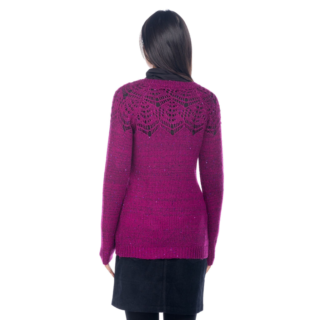 Jersey de Punto Mujer Cuello Pico Mandala y Lentejuelas – Koroshi 1822TR26