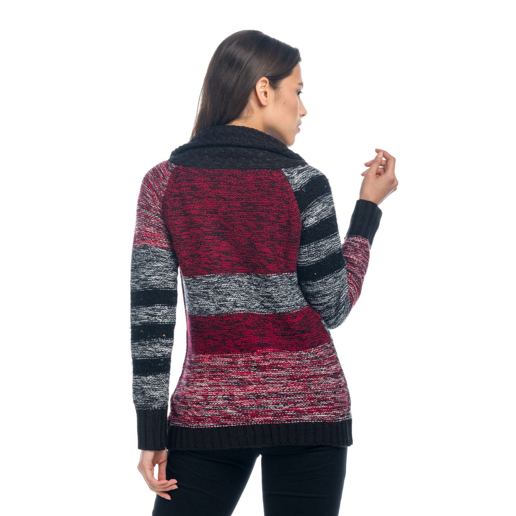 Chaqueta de Punto Jacquard Mujer Cuello Solapa y Cremallera – Koroshi 1822TR37