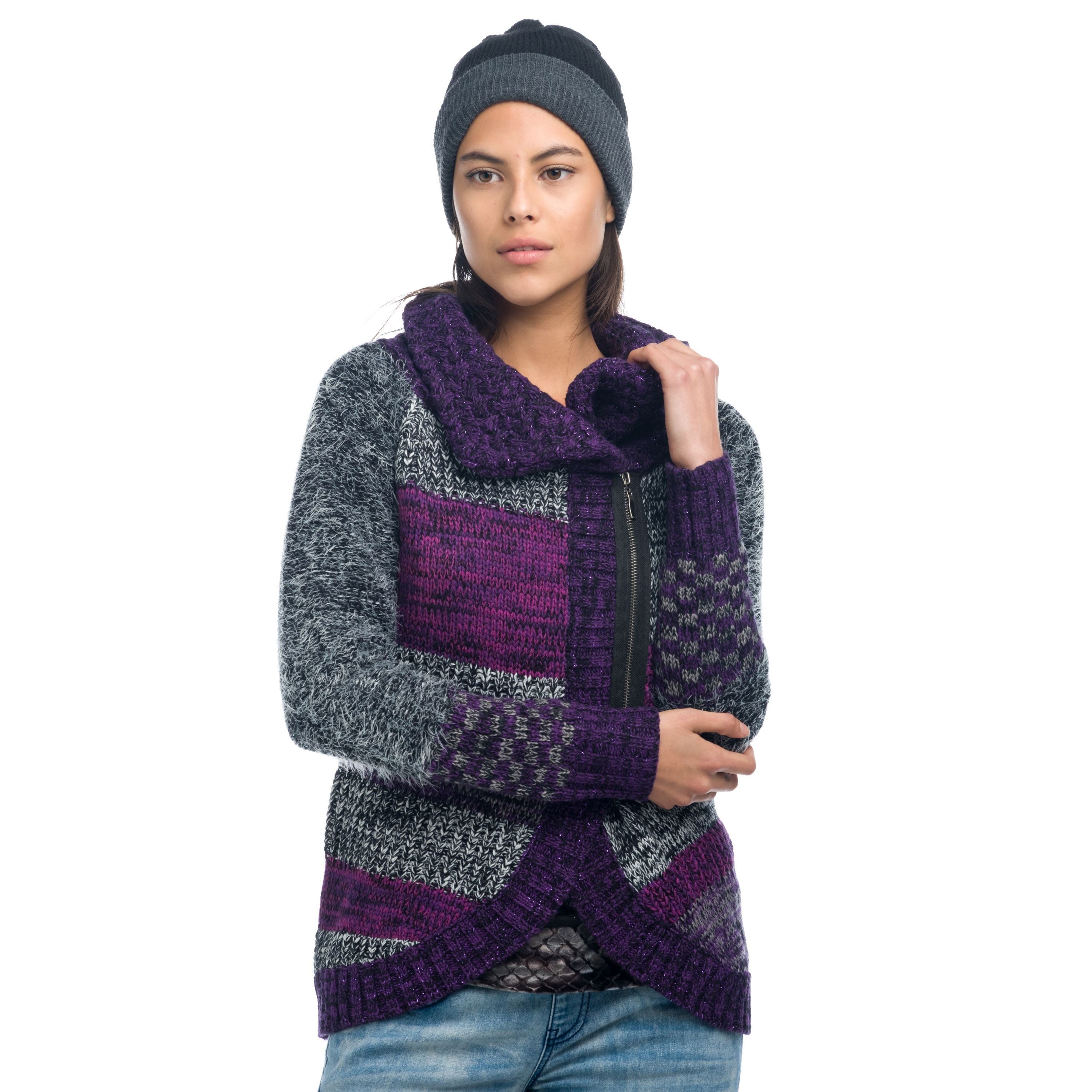 Chaqueta de Punto Jacquard Mujer Cuello Solapa y Cremallera – Koroshi 1822TR37