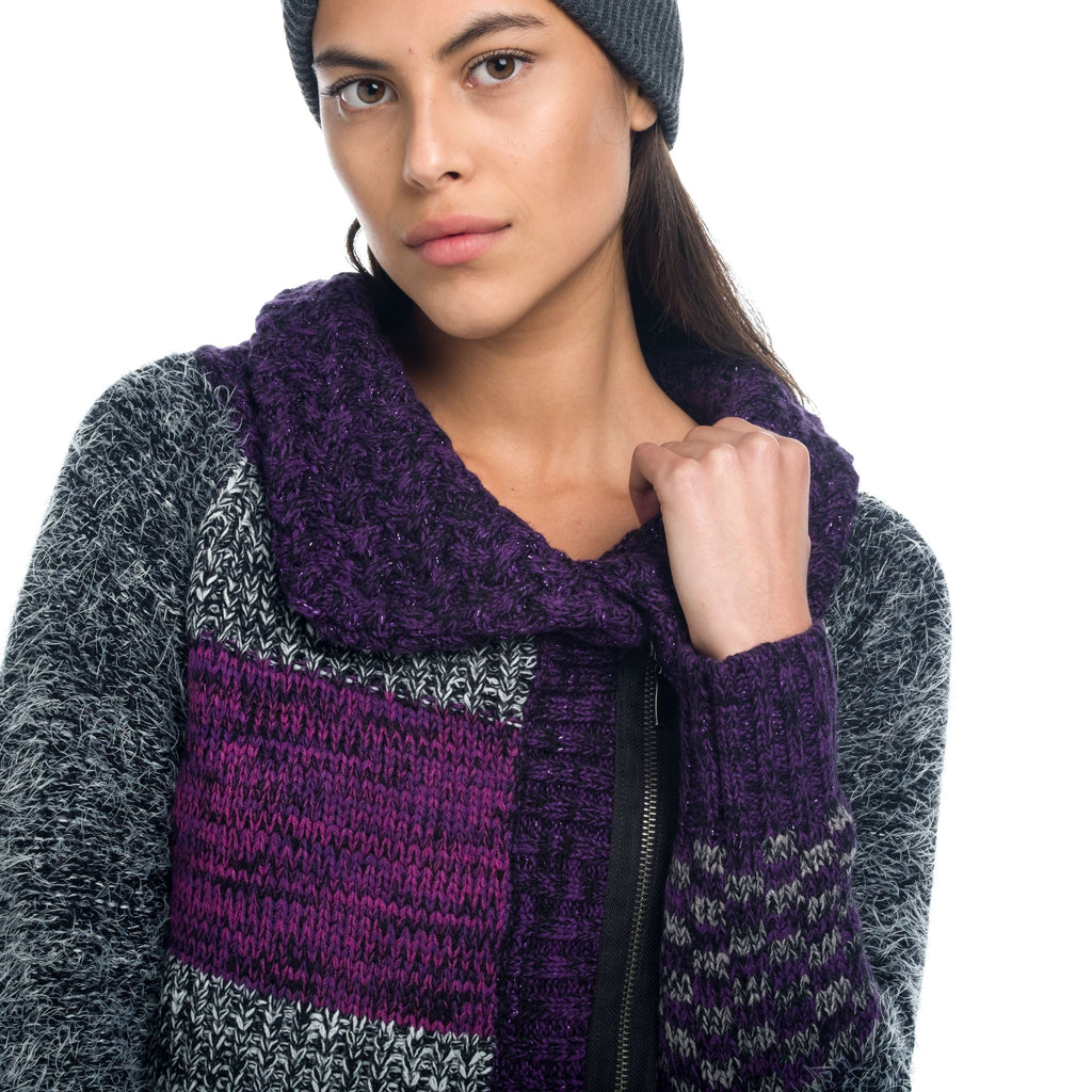 Chaqueta de Punto Jacquard Mujer Cuello Solapa y Cremallera – Koroshi 1822TR37