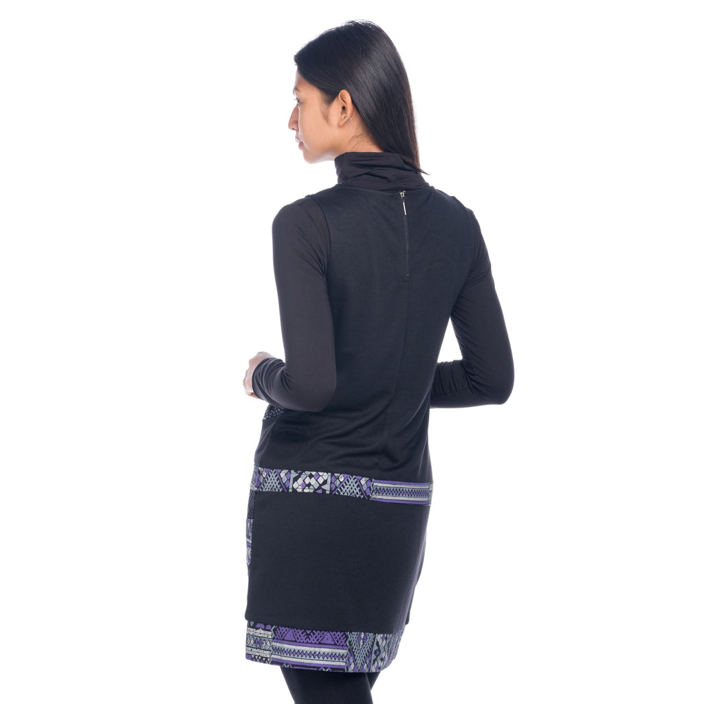 Vestido Mujer Sin Mangas Estampado Étnico Combinado – Koroshi 1822VS21