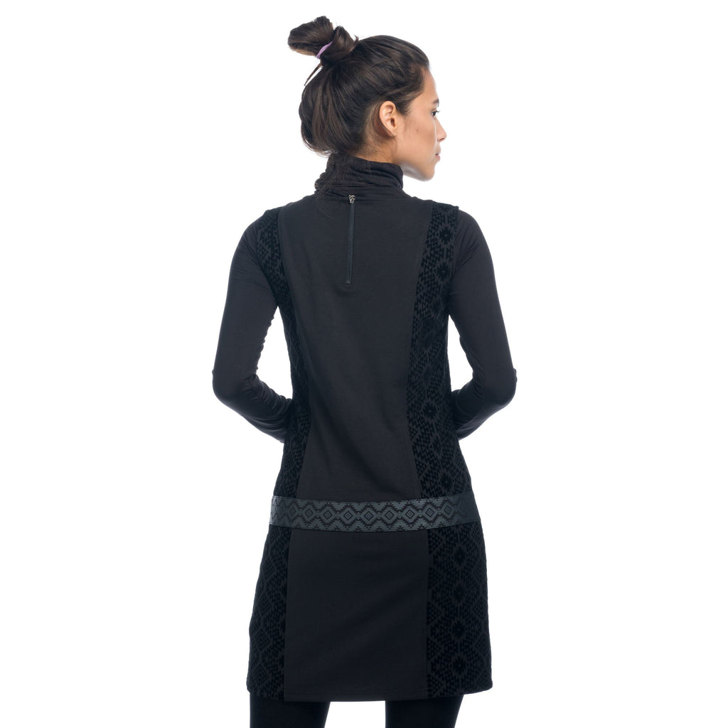 Vestido Mujer Sin Mangas Punto Roma Estampado Azteca – Koroshi 1822VS22