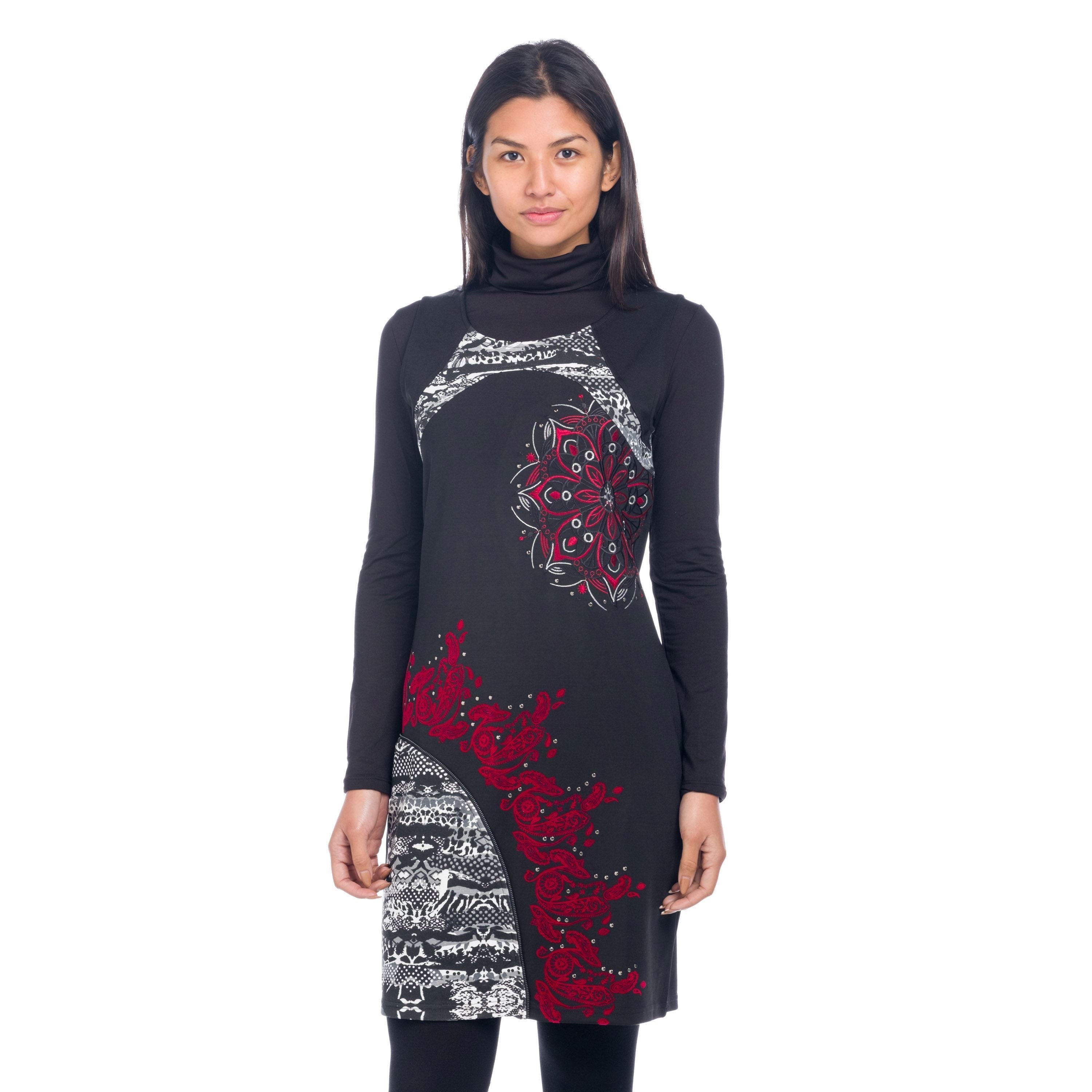 Vestido Mujer Sin Mangas Punto Estampado Mandala – Koroshi 1822VS26
