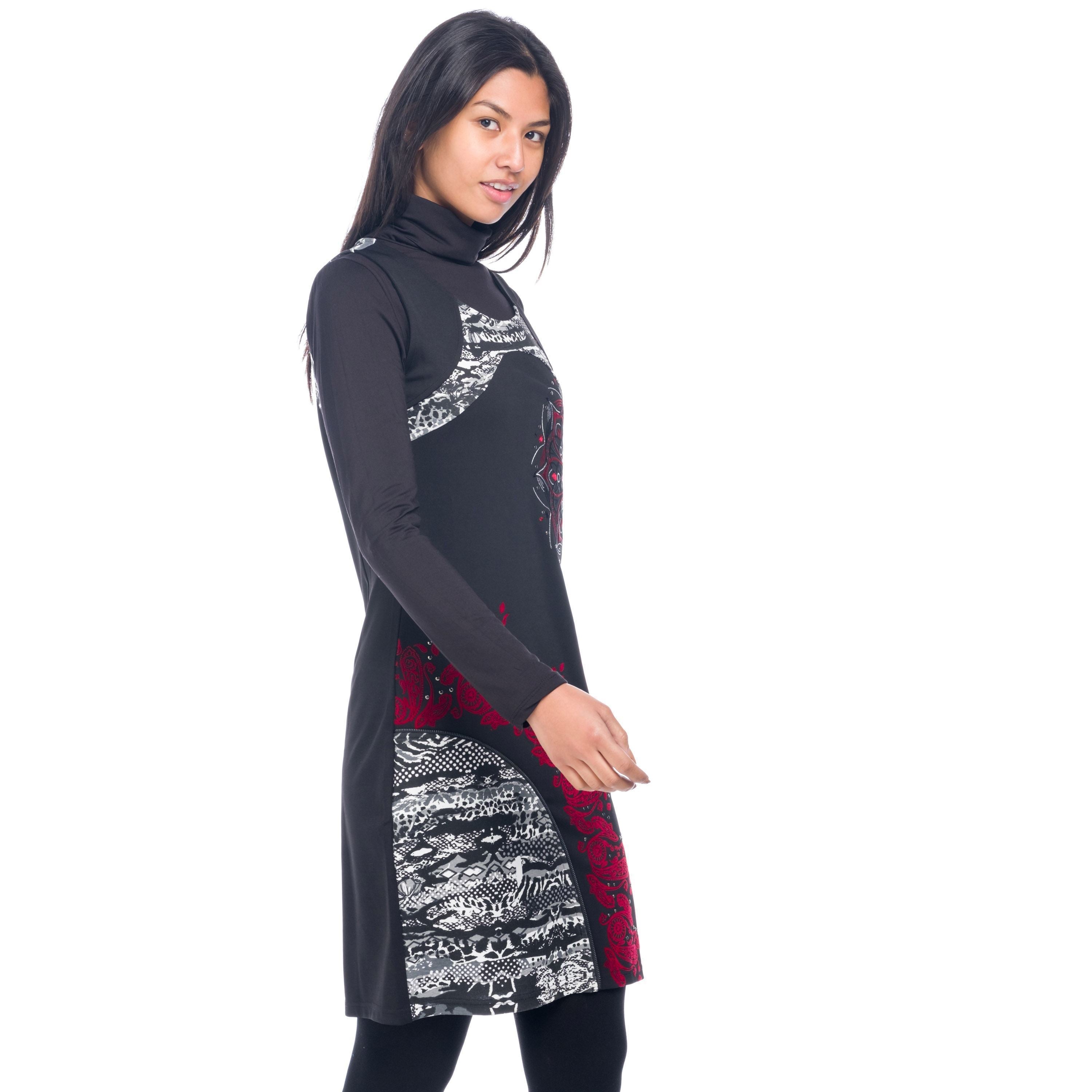 Vestido Mujer Sin Mangas Punto Estampado Mandala – Koroshi 1822VS26