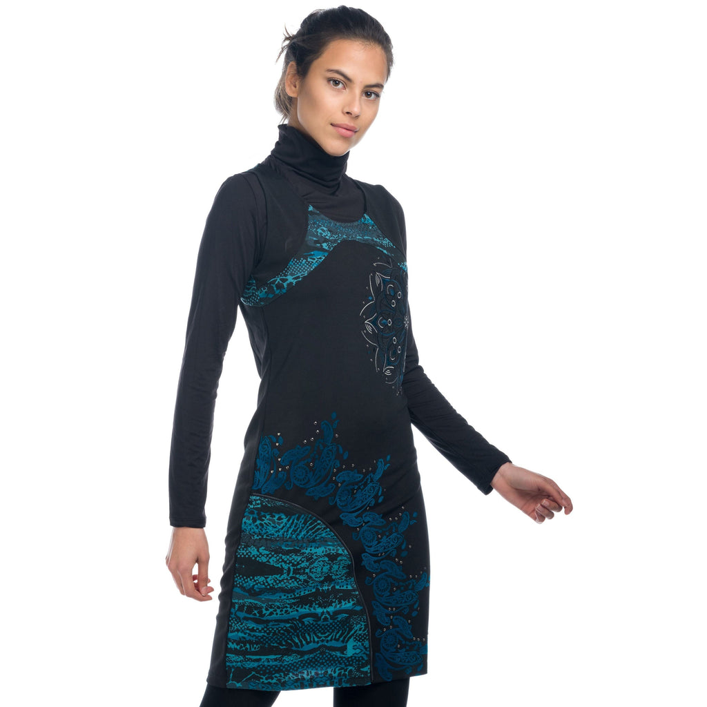 Vestido Mujer Sin Mangas Punto Estampado Mandala – Koroshi 1822VS26