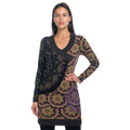 Vestido Punto Mujer Manga Larga Cuello Pico Mandalas – Koroshi 1822VS34