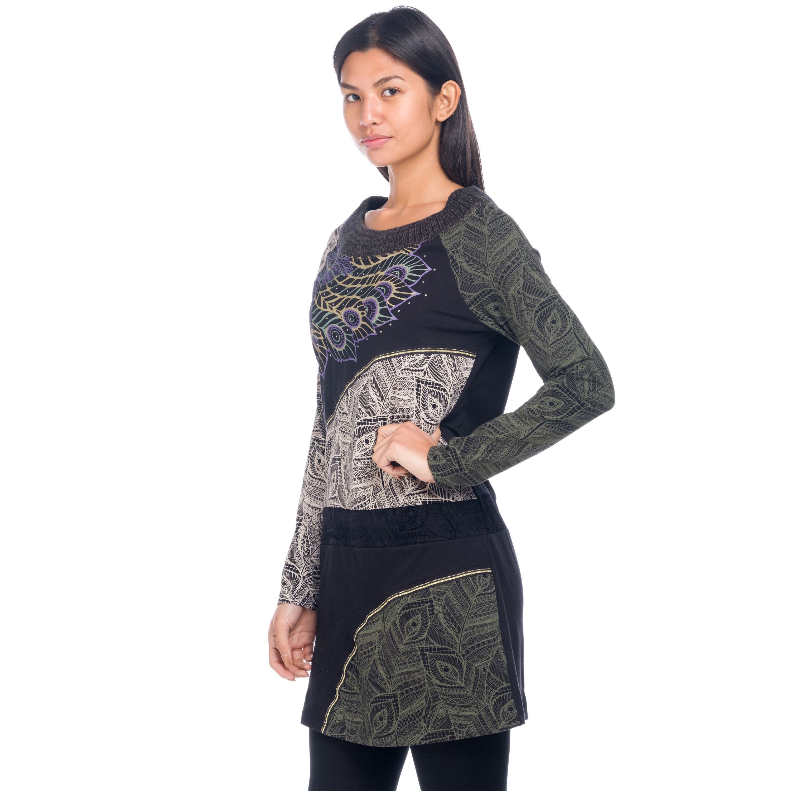 Vestido Corto Estampado Mujer Corte en Cadera Escote Redondo – Koroshi 1822VS37