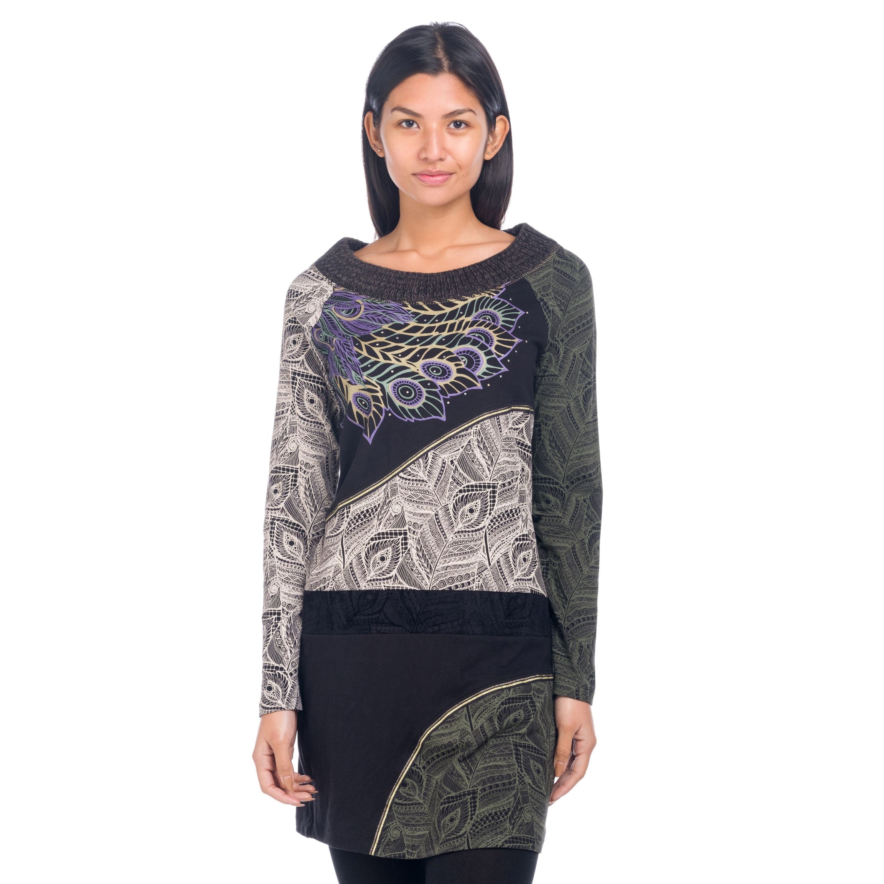 Vestido Corto Estampado Mujer Corte en Cadera Escote Redondo – Koroshi 1822VS37