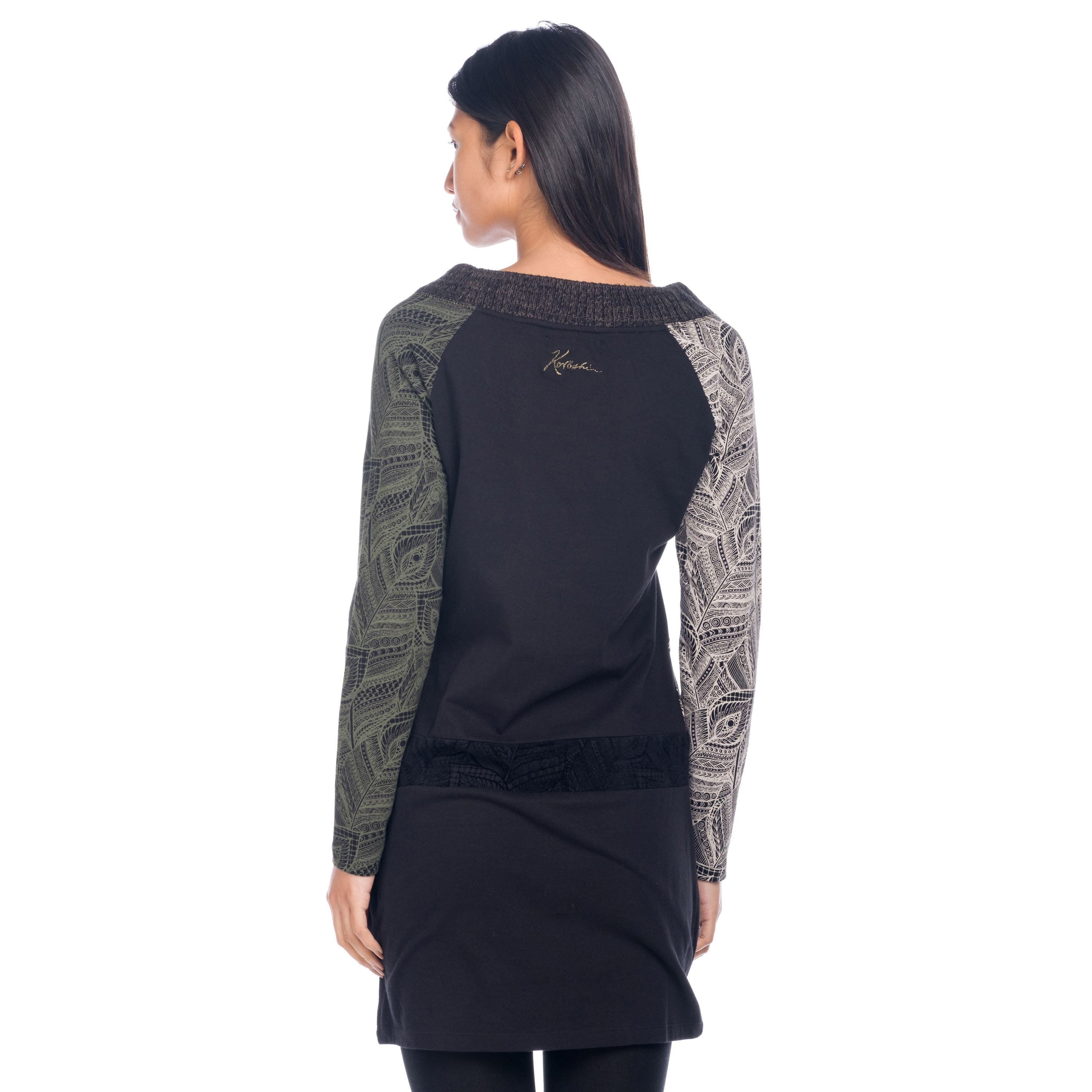Vestido Corto Estampado Mujer Corte en Cadera Escote Redondo – Koroshi 1822VS37
