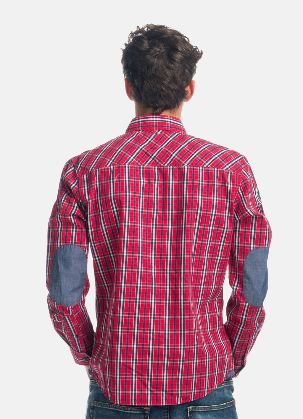 Camisa Hombre Manga Larga Cuadros Popelín Coderas – Koroshi 1921CL54
