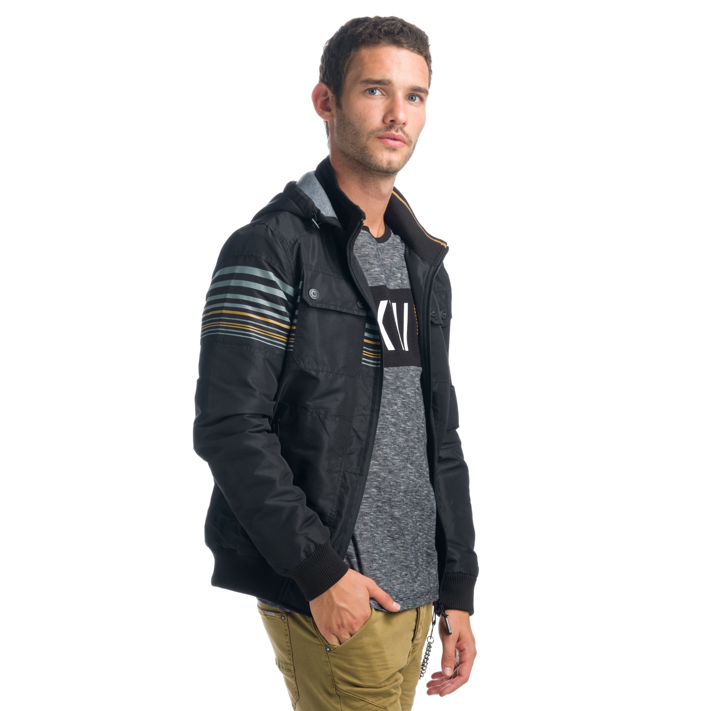 Chaqueta Acolchada Hombre con Capucha Desmontable – Koroshi 1921JA45