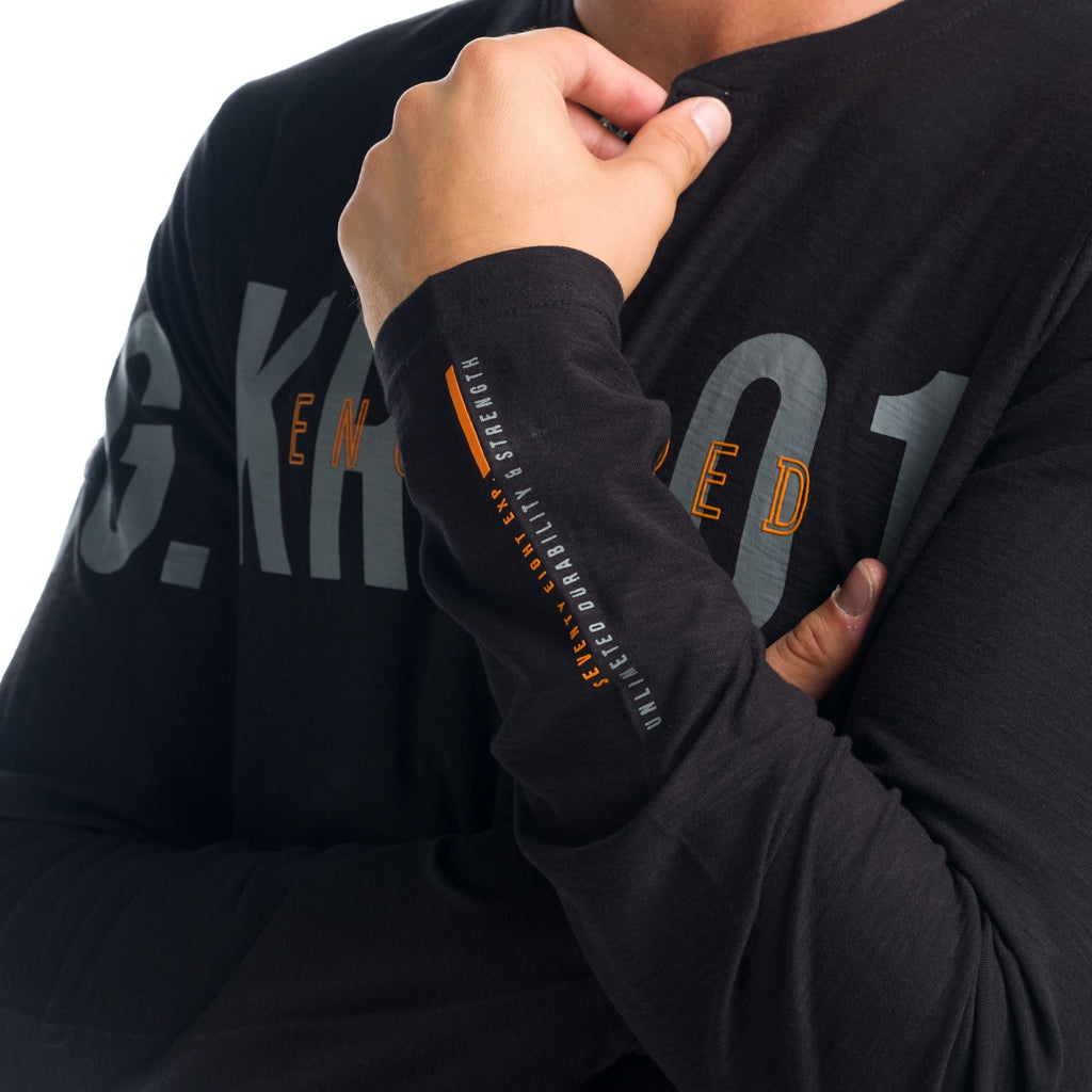 Camiseta Manga Larga Hombre Cuello Panadero Estampada – Koroshi 1921ML04
