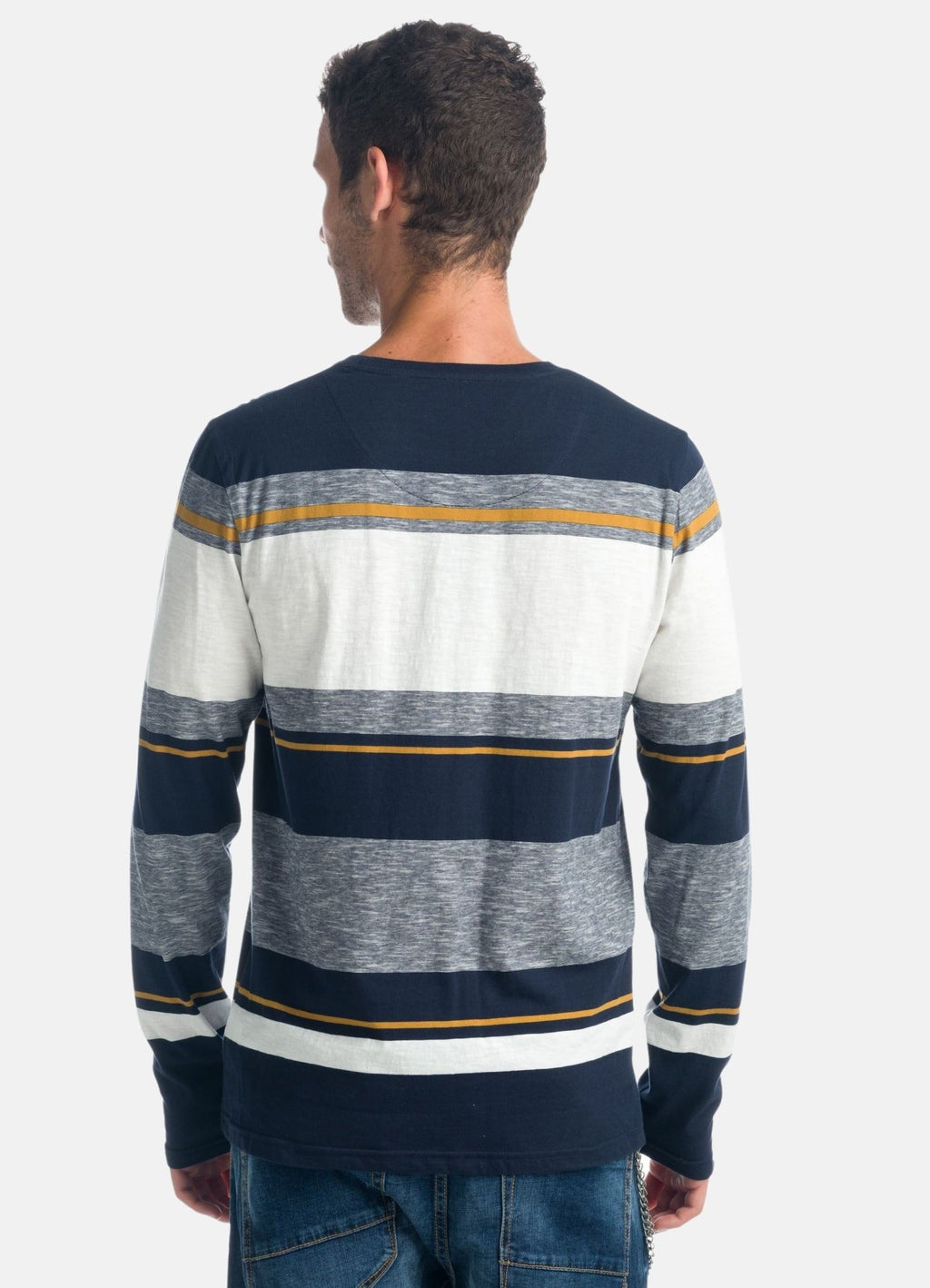 Camiseta Manga Larga Hombre de Rayas – Koroshi Navy