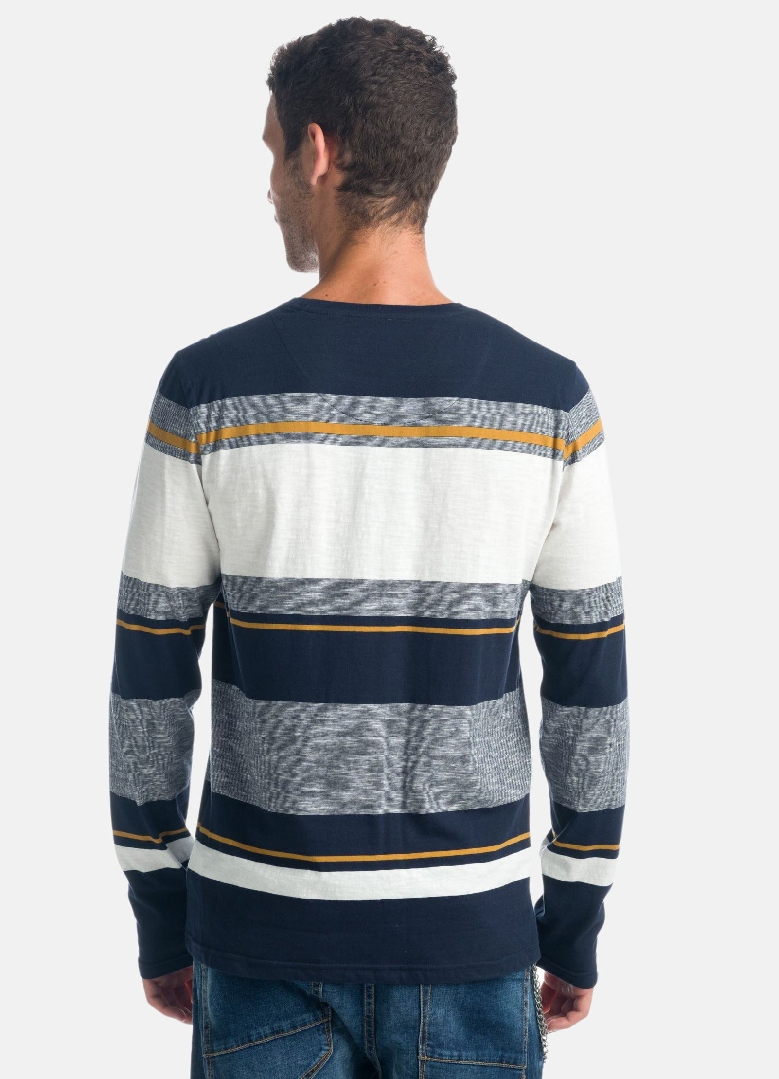 Camiseta Manga Larga Hombre de Rayas – Koroshi Navy