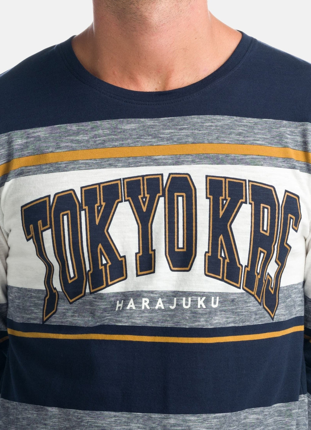 Camiseta Manga Larga Hombre de Rayas – Koroshi Navy