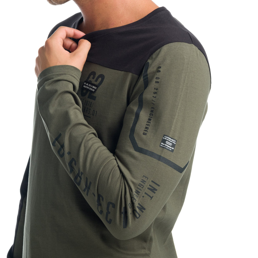 Camiseta Manga Larga Hombre Bicolor – Koroshi 1921ML07