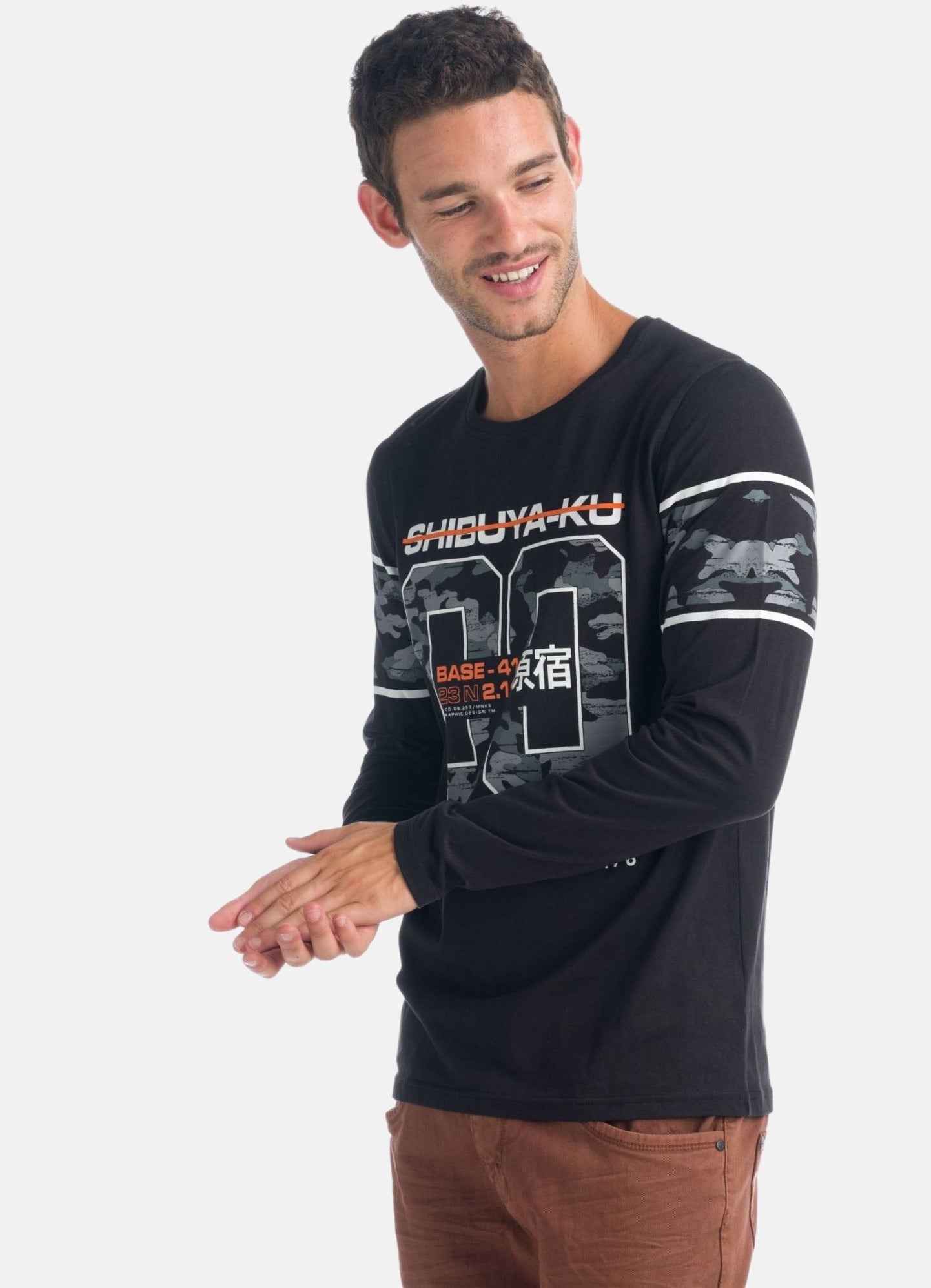 Camiseta Manga Larga Hombre Estampado Camuflaje – Koroshi 1921ML09