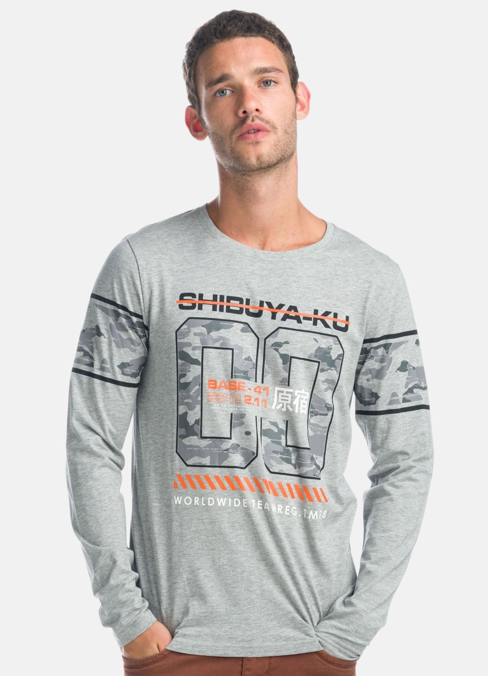 Camiseta Manga Larga Hombre Estampado Camuflaje – Koroshi 1921ML09