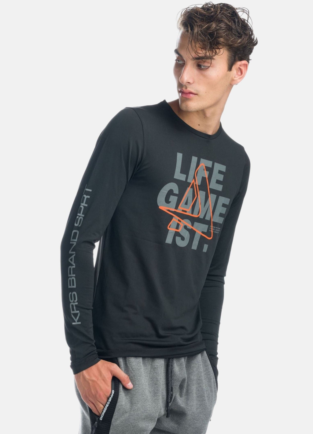 Camiseta Manga Larga Deportiva Hombre Estampado Texto – Koroshi 1921ML13
