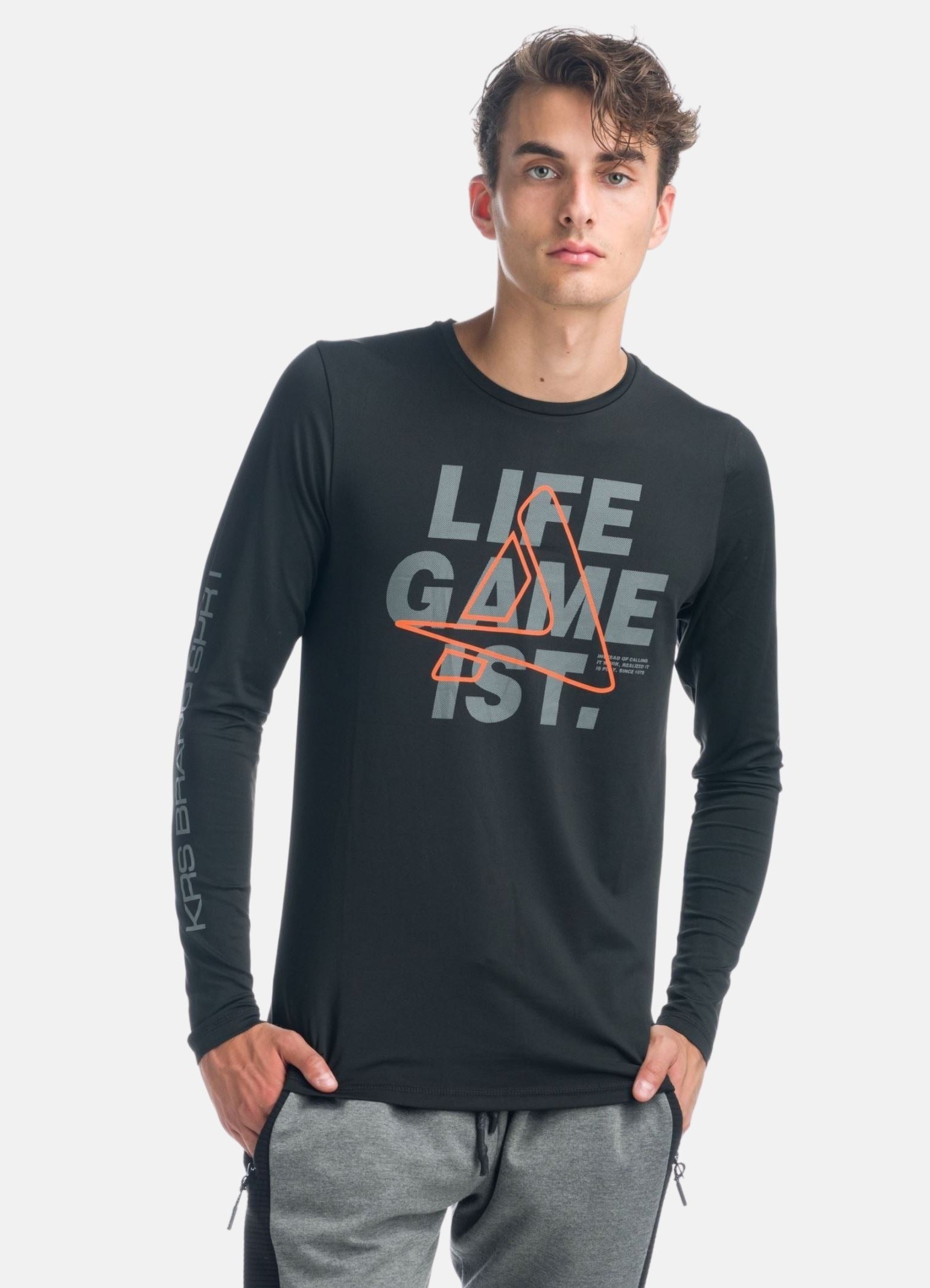 Camiseta Manga Larga Deportiva Hombre Estampado Texto – Koroshi 1921ML13