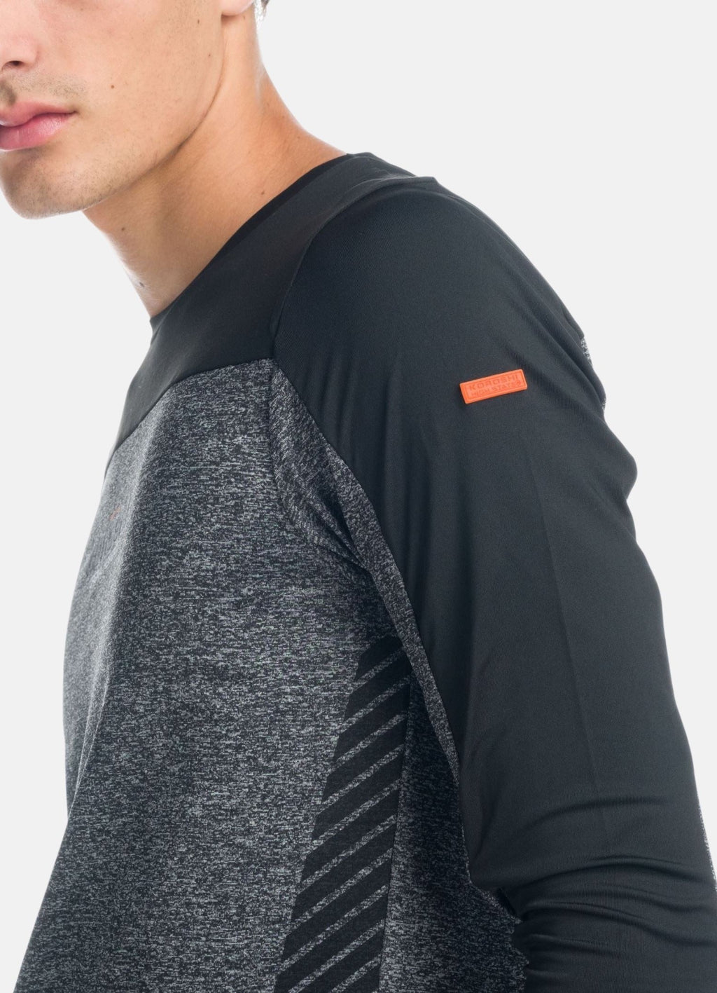 Camiseta Manga Larga Deportiva Hombre Cortes a Contraste – Koroshi 1921ML14