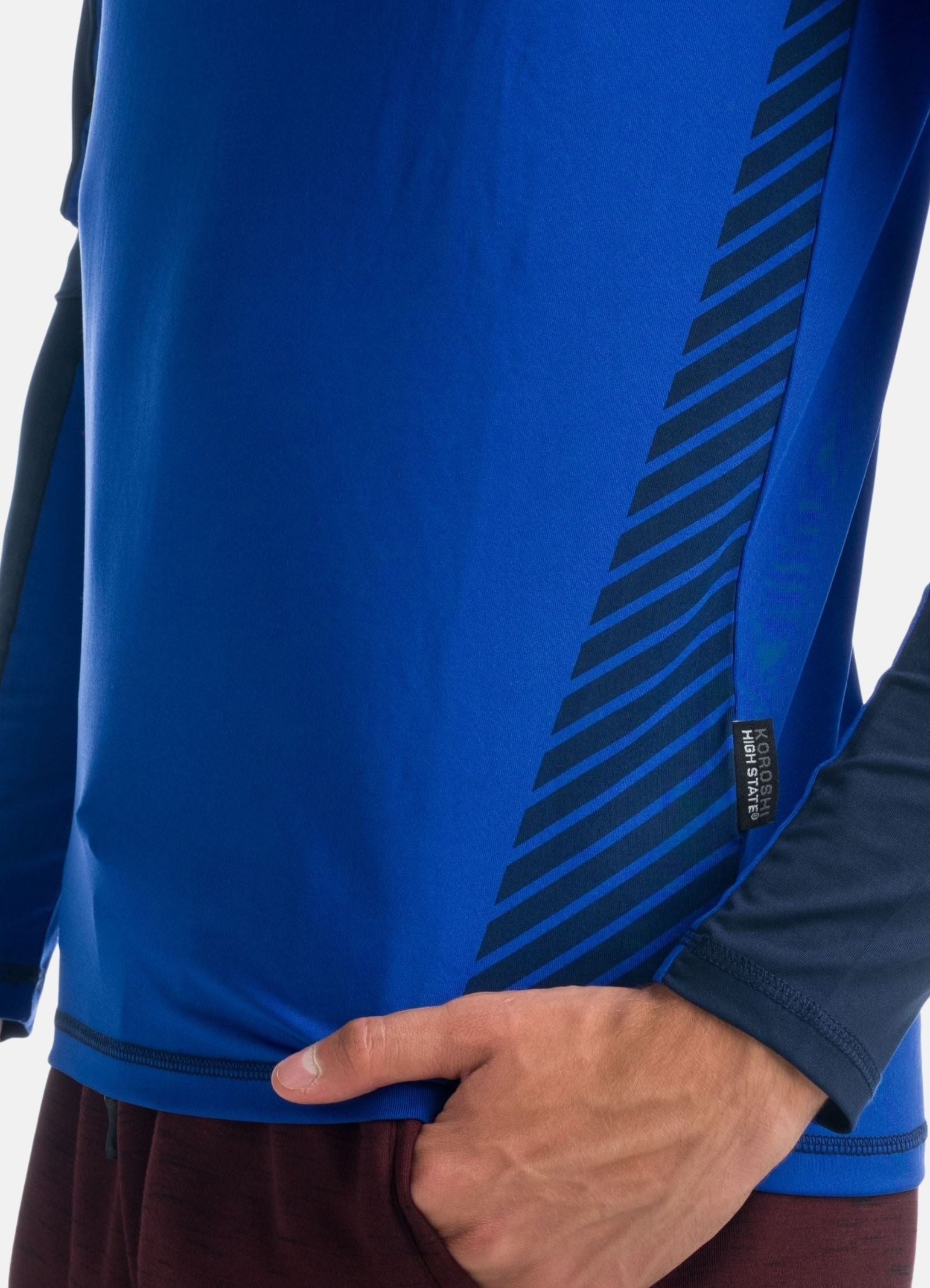 Camiseta Manga Larga Deportiva Hombre Cortes a Contraste – Koroshi 1921ML14
