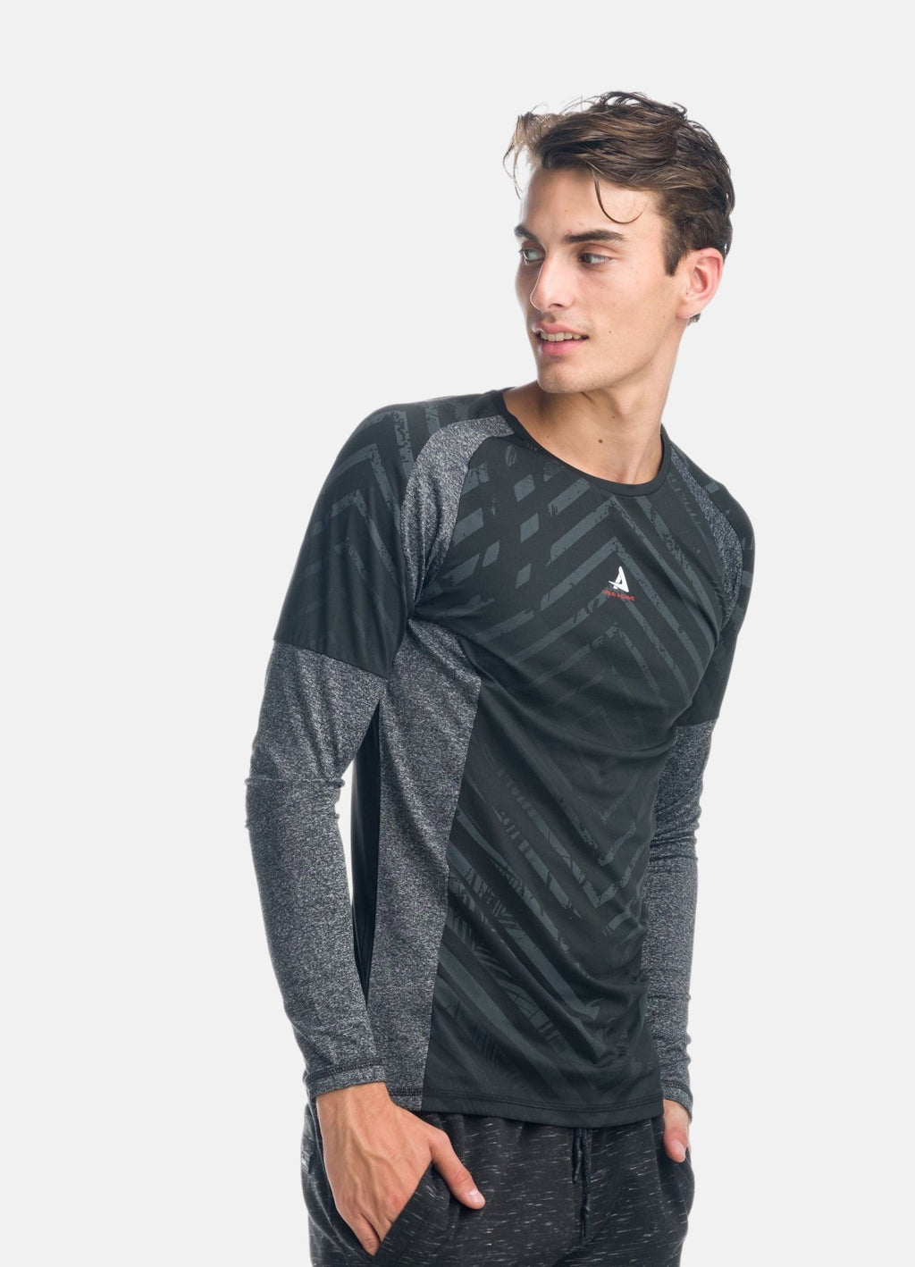 Camiseta Manga Larga Deportiva Raglán Hombre Estampado Gráfico – Koroshi 1921ML15