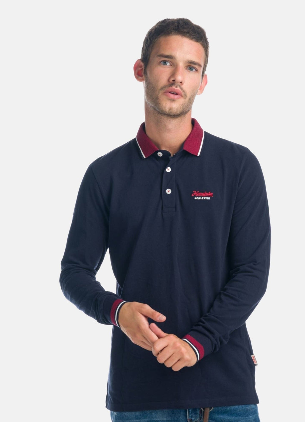 Polo Manga Larga Piqué Hombre Cuello Camisero – Koroshi 1921PL06