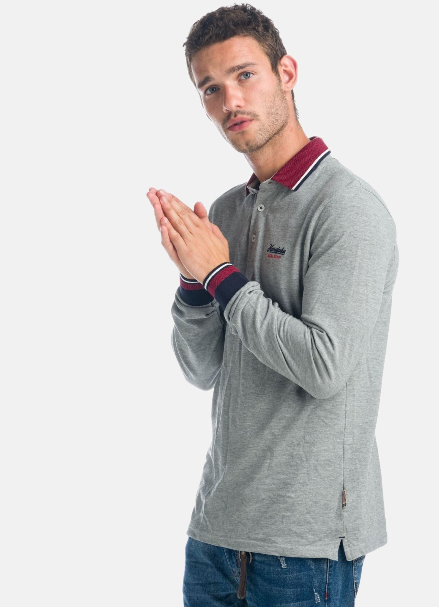 Polo Manga Larga Piqué Hombre Cuello Camisero – Koroshi 1921PL06