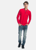 Polo Manga Larga Piqué Hombre Cuello con Cremallera – Koroshi Rojo