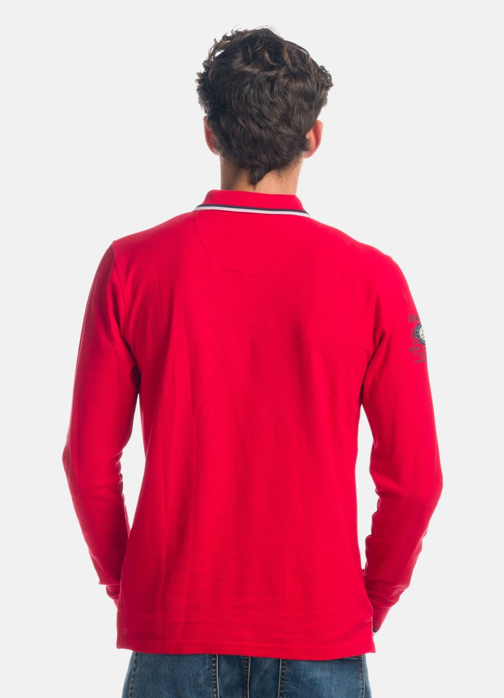 Polo Manga Larga Piqué Hombre Cuello con Cremallera – Koroshi Rojo