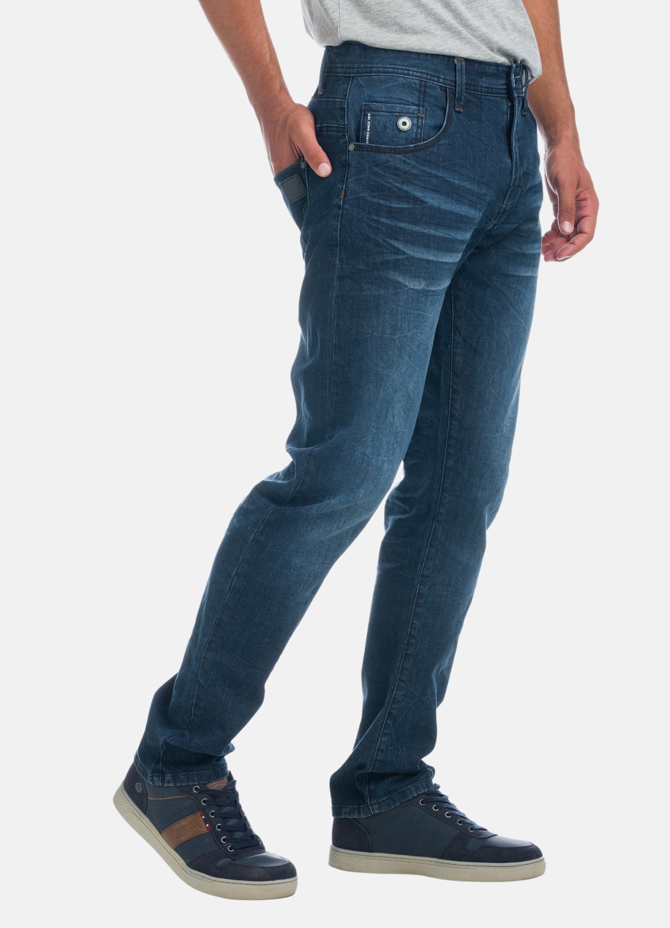 Pantalón Vaquero Hombre Straight Comfort Fit – Koroshi Azul Oscuro