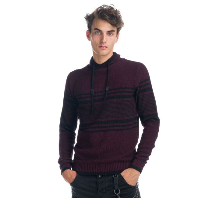 Jersey Punto Rayas Hombre Cuello Cruzado con Cordón – Koroshi 1921TR01