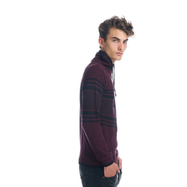 Jersey Punto Rayas Hombre Cuello Cruzado con Cordón – Koroshi 1921TR01