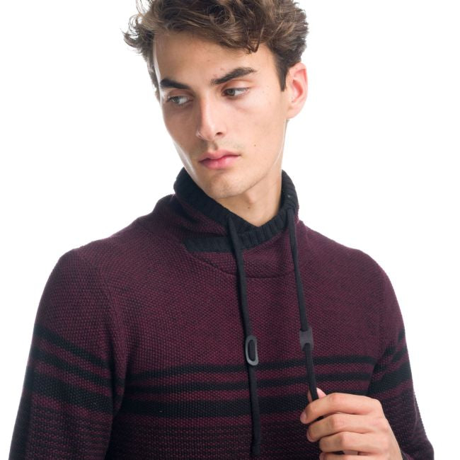 Jersey Punto Rayas Hombre Cuello Cruzado con Cordón – Koroshi 1921TR01