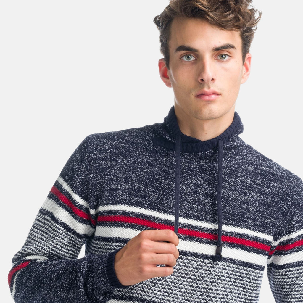 Jersey Punto Rayas Hombre Cuello Cruzado con Cordón – Koroshi 1921TR01