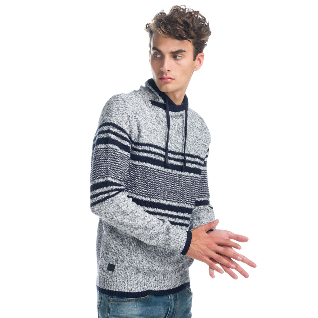 Jersey Punto Rayas Hombre Cuello Cruzado con Cordón – Koroshi 1921TR01