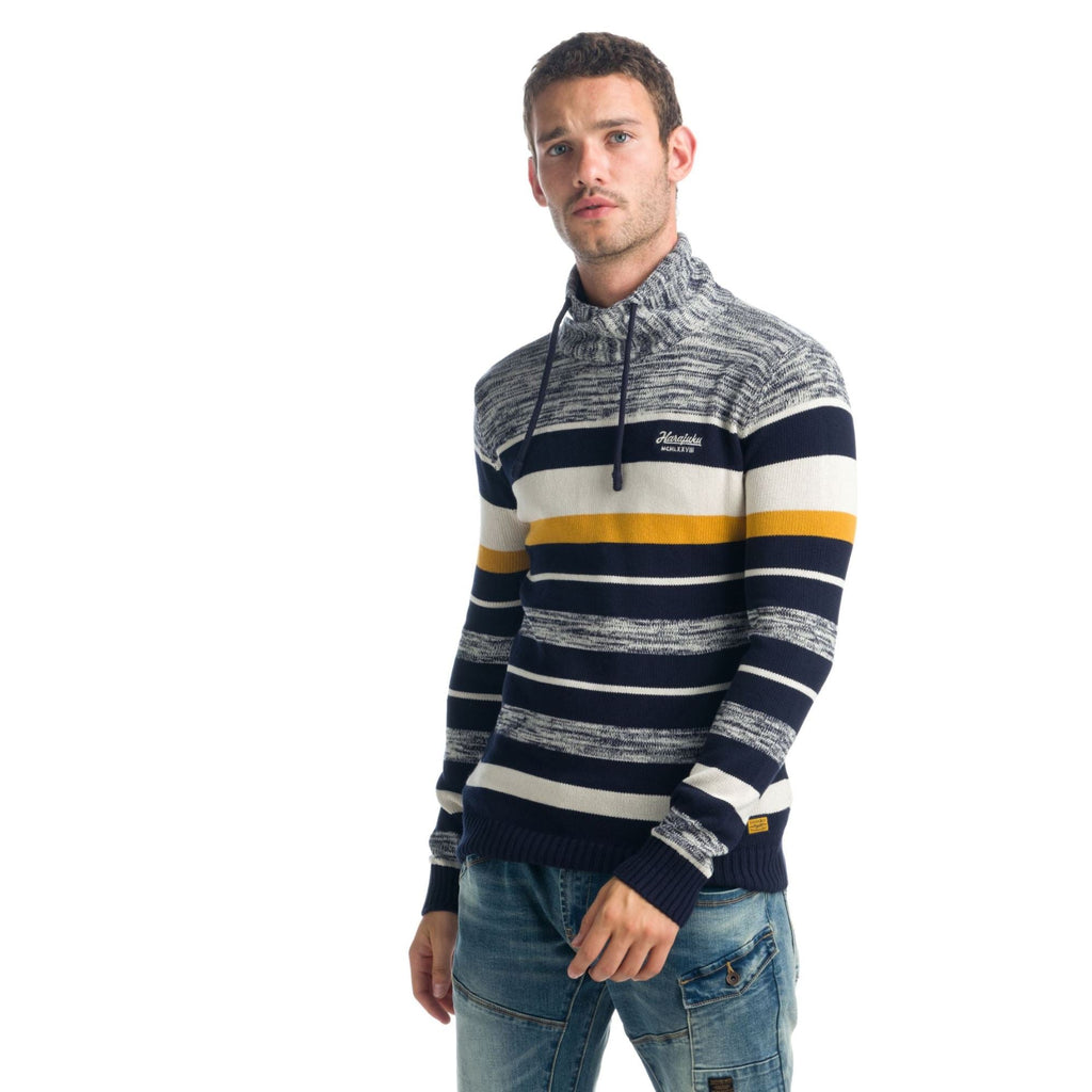 Jersey de Punto Rayas Hombre Bordado en Pecho – Koroshi 1921TR02