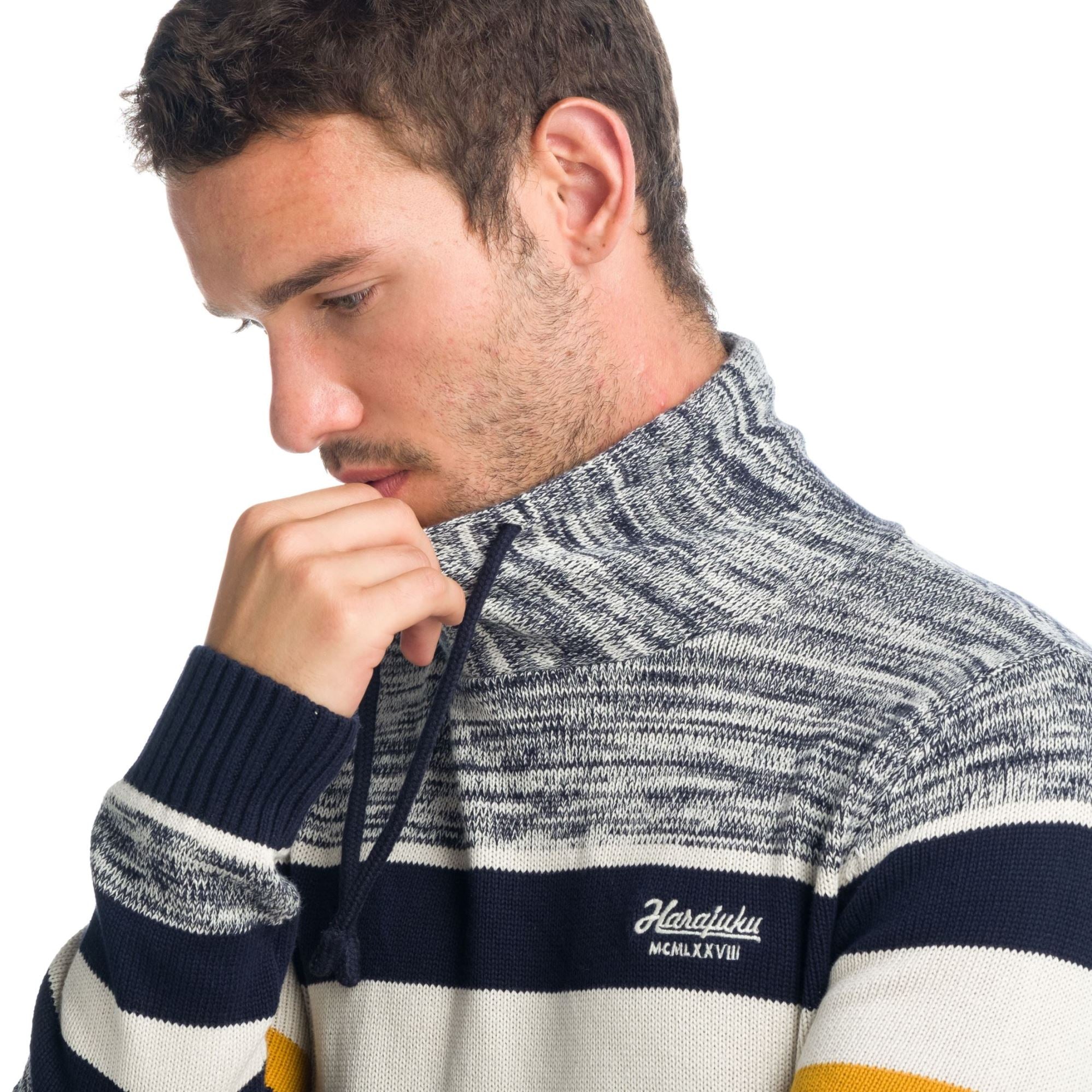 Jersey de Punto Rayas Hombre Bordado en Pecho – Koroshi 1921TR02