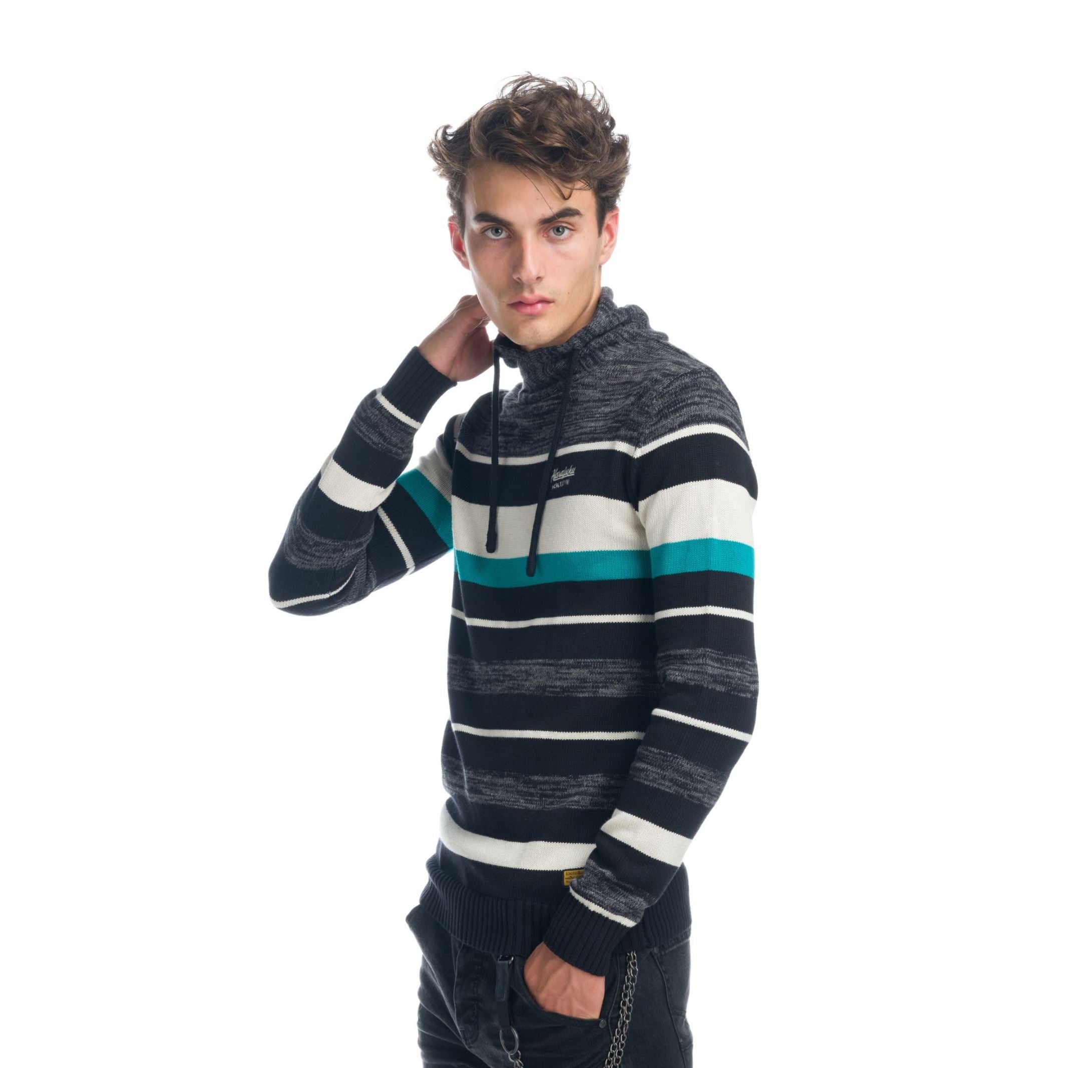 Jersey de Punto Rayas Hombre Bordado en Pecho – Koroshi 1921TR02