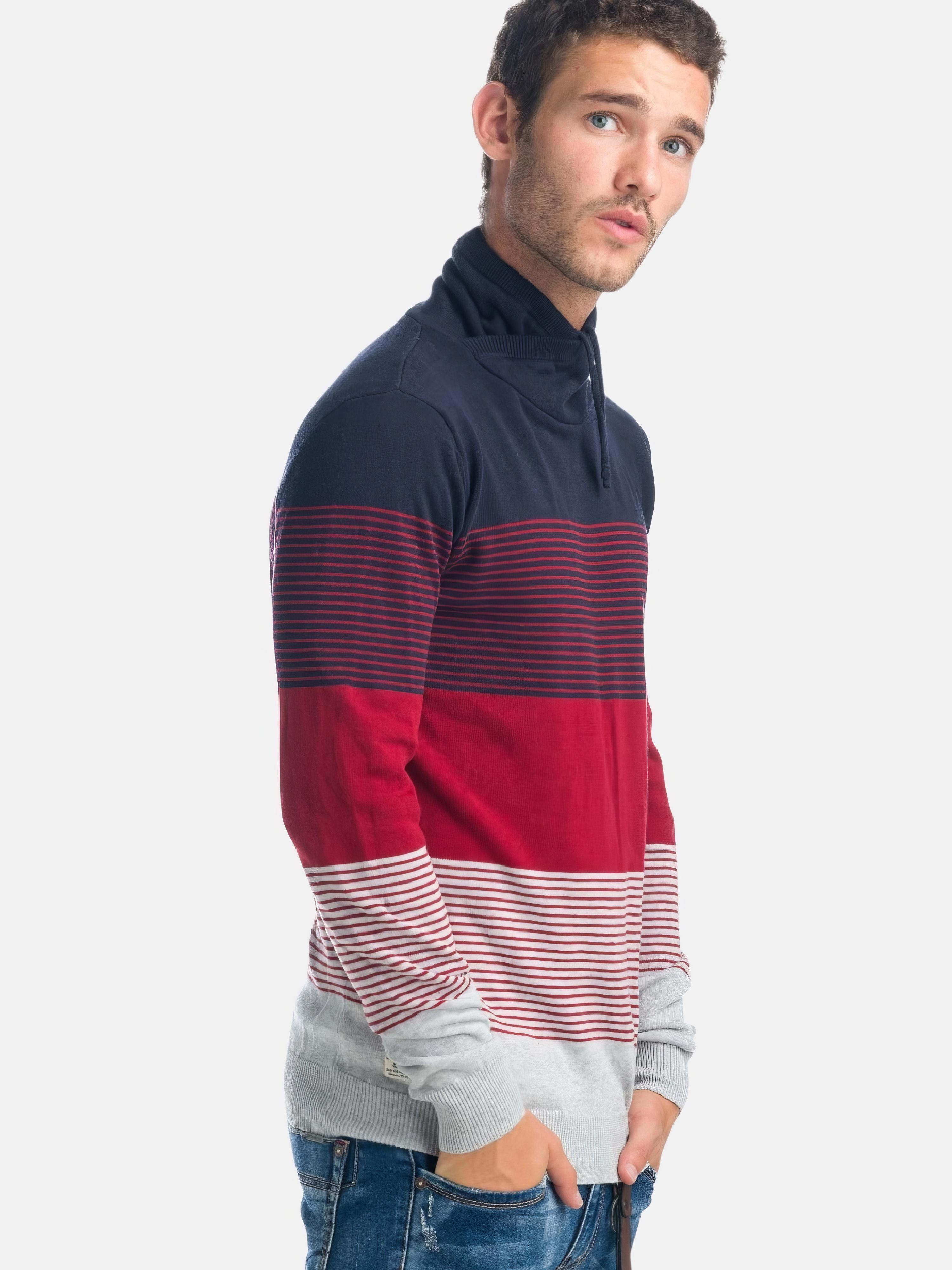 Jersey de Punto Rayas Hombre Cuello Alto Cruzado – Koroshi 1921TR04