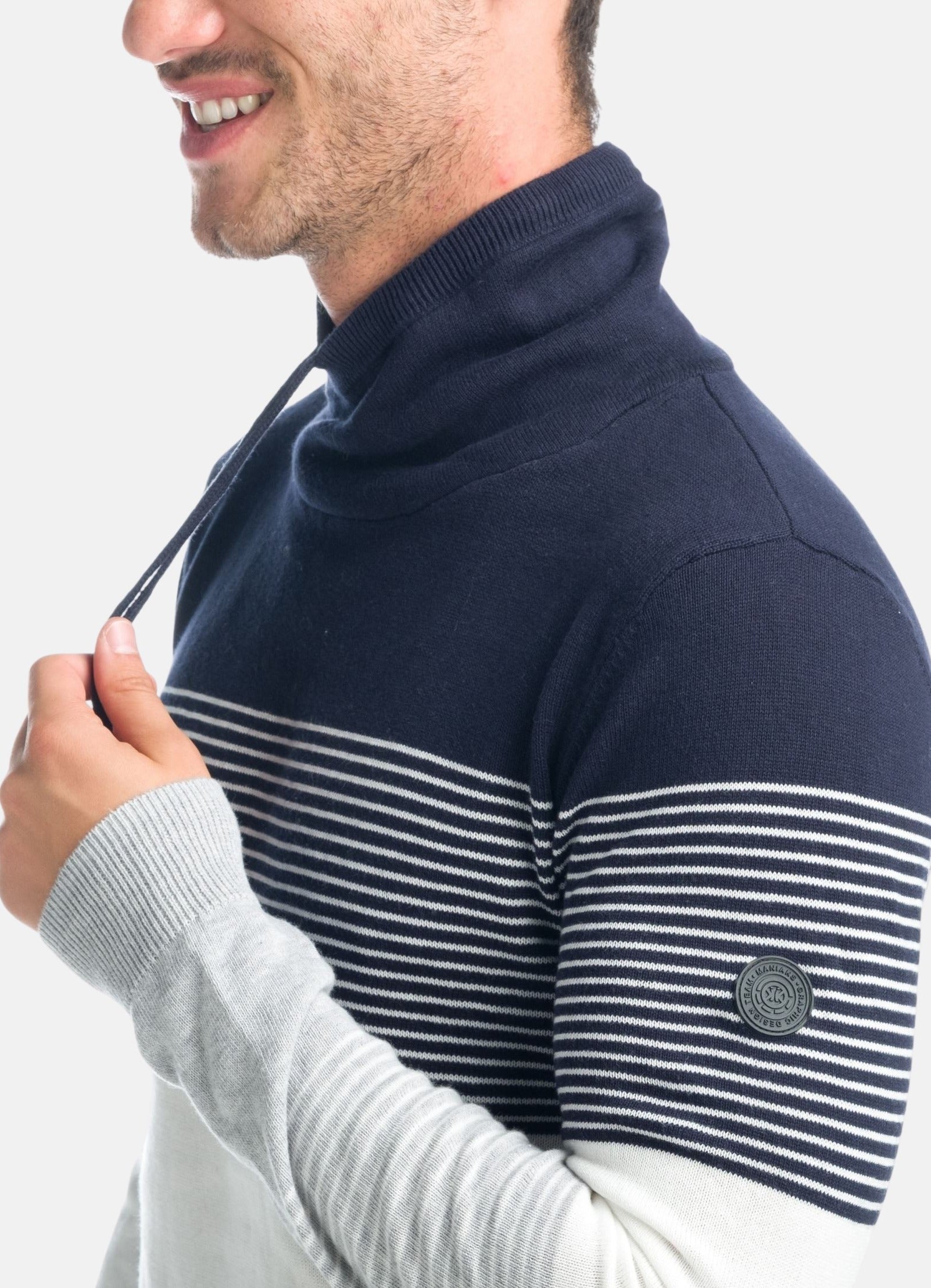 Jersey de Punto Rayas Hombre Cuello Alto Cruzado – Koroshi 1921TR04