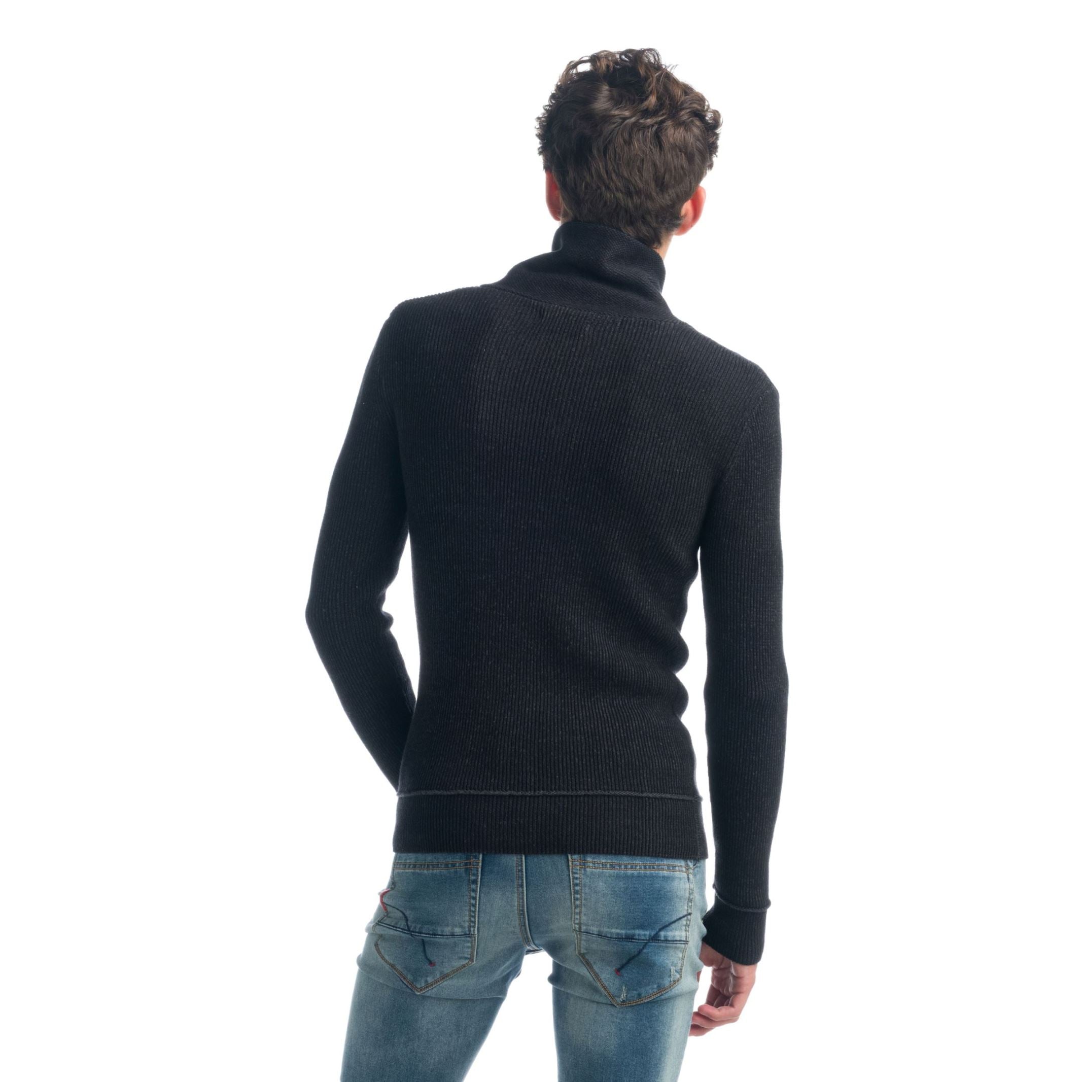 Jersey Punto Canalé Hombre Cuello con Cremallera – Koroshi 1921TR07