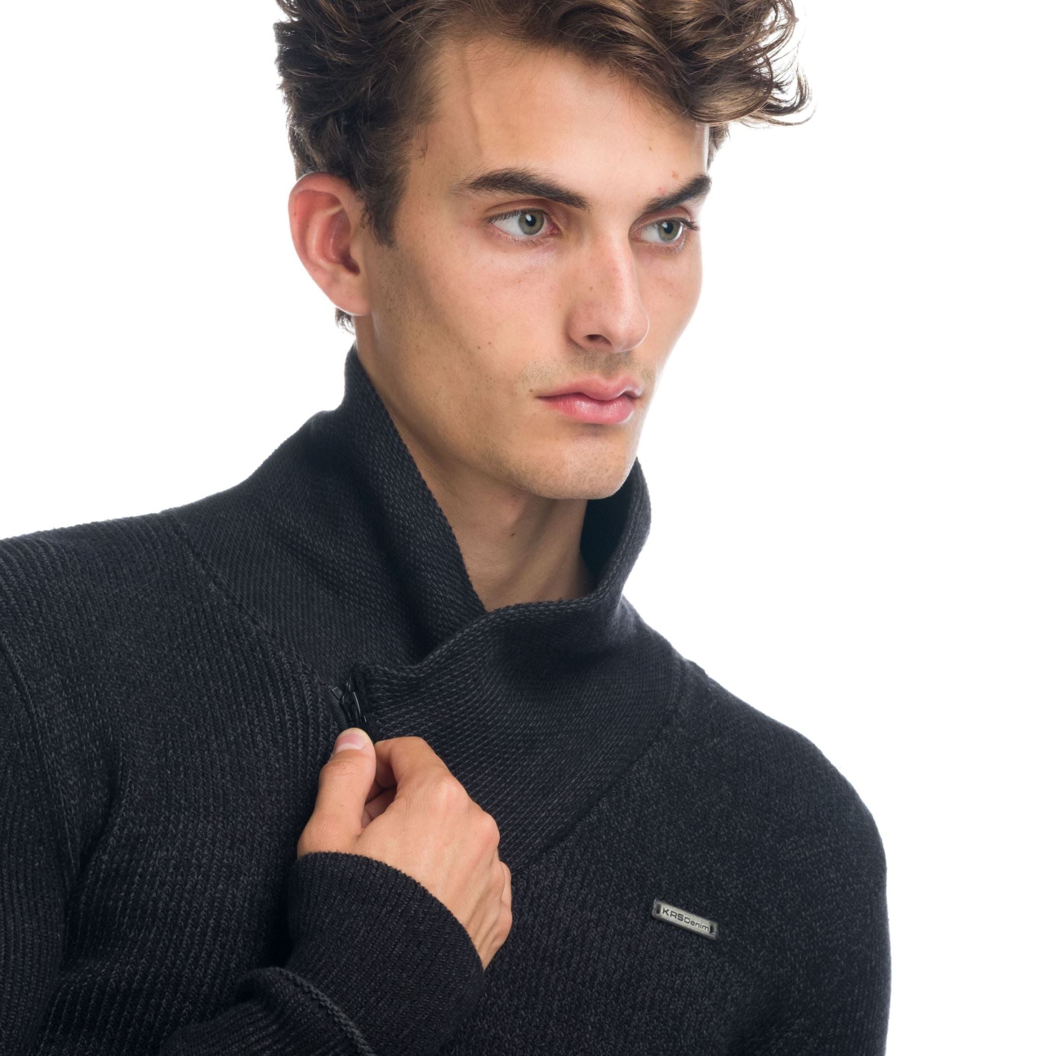 Jersey Punto Canalé Hombre Cuello con Cremallera – Koroshi 1921TR07