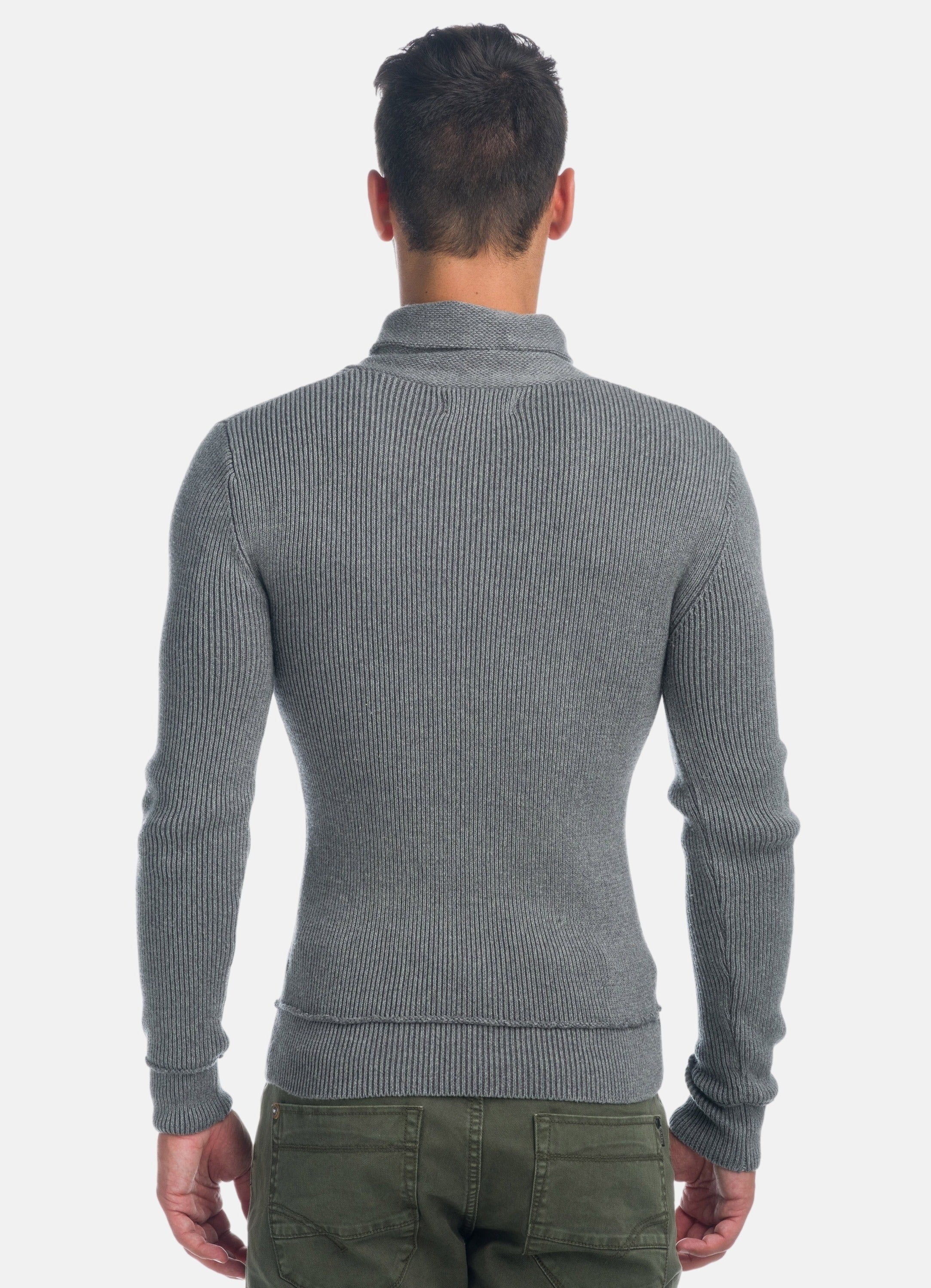 Jersey Punto Canalé Hombre Cuello con Cremallera – Koroshi 1921TR07
